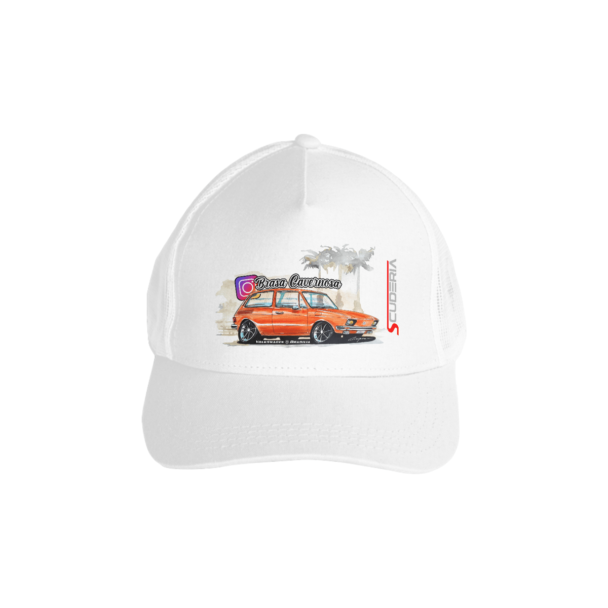 Nome do produto: Boné Americano com Tela Brasa Cavernosa Cartoon Scuderia