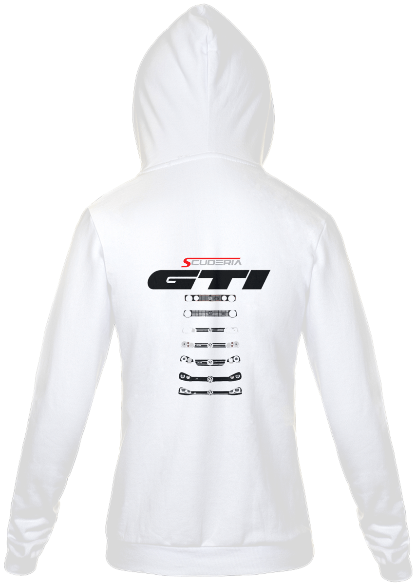 Nome do produto: Moleton com Zíper Linha do Tempo Frente Golf GTI Scuderia