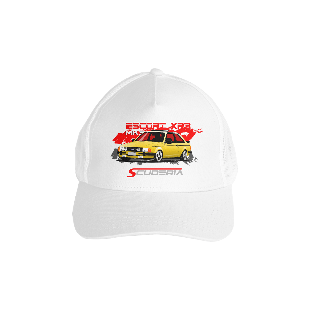 Nome do produto: Boné Americano com Tela Coleção Anos 80 Escort XR3 Mk3 Scuderia