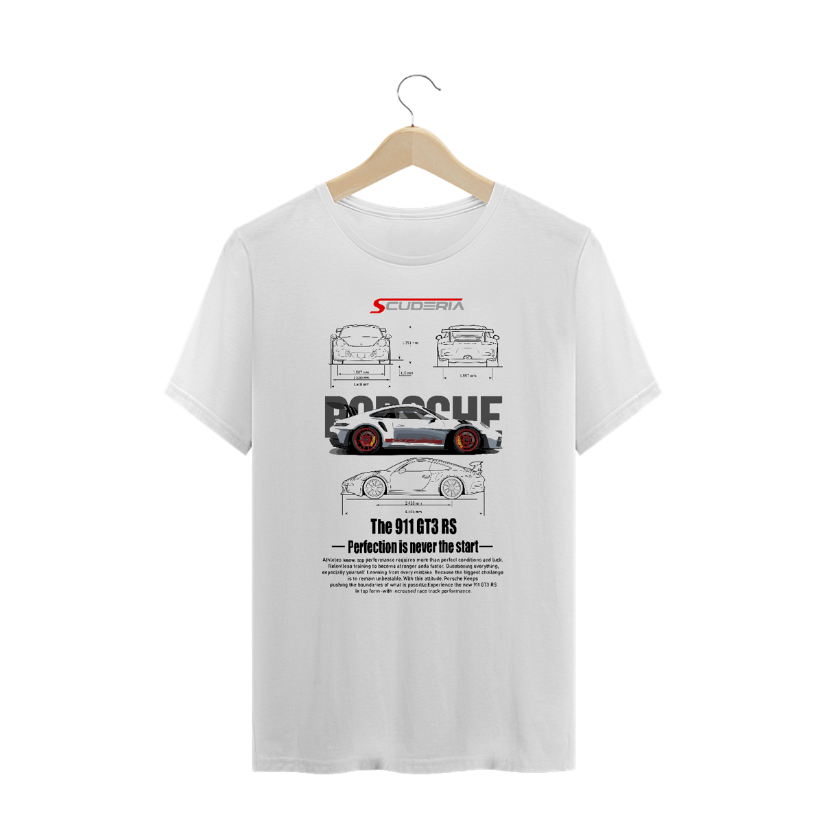 Nome do produto: T-Shirt Plus Size Porsche 911 GT3 RS Scuderia
