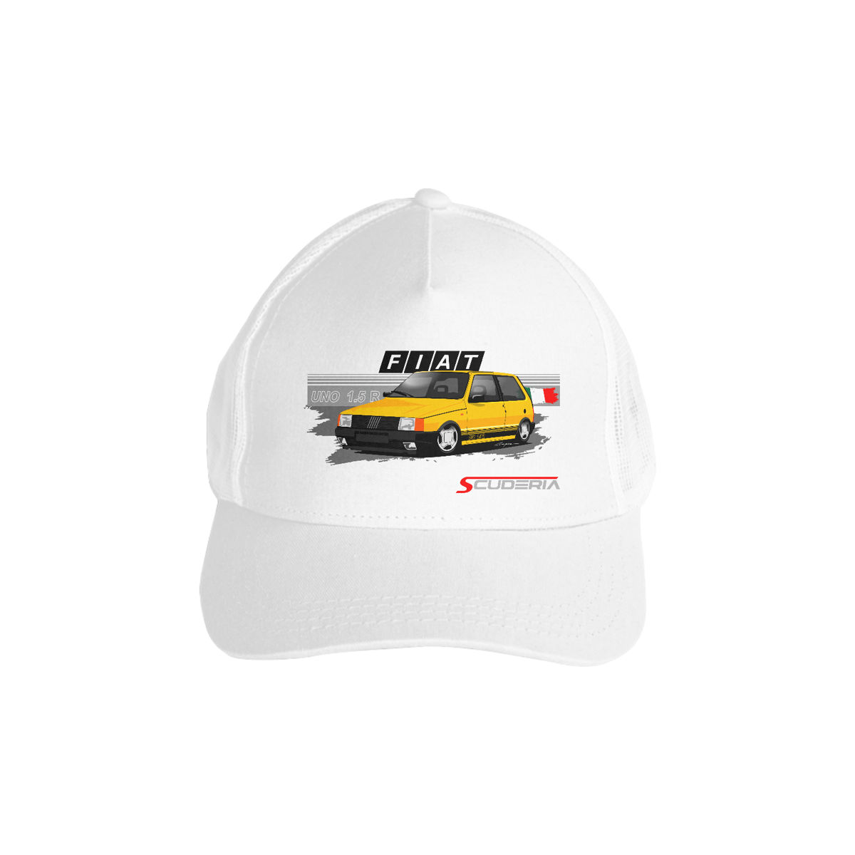 Nome do produto: Boné Americano com Tela Coleção Anos 80 Uno 1.5R Scuderia