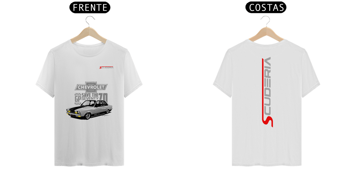 Nome do produto: T-Shirt Prime Coleção Anos 70 Chevette GPII Cinza Scuderia