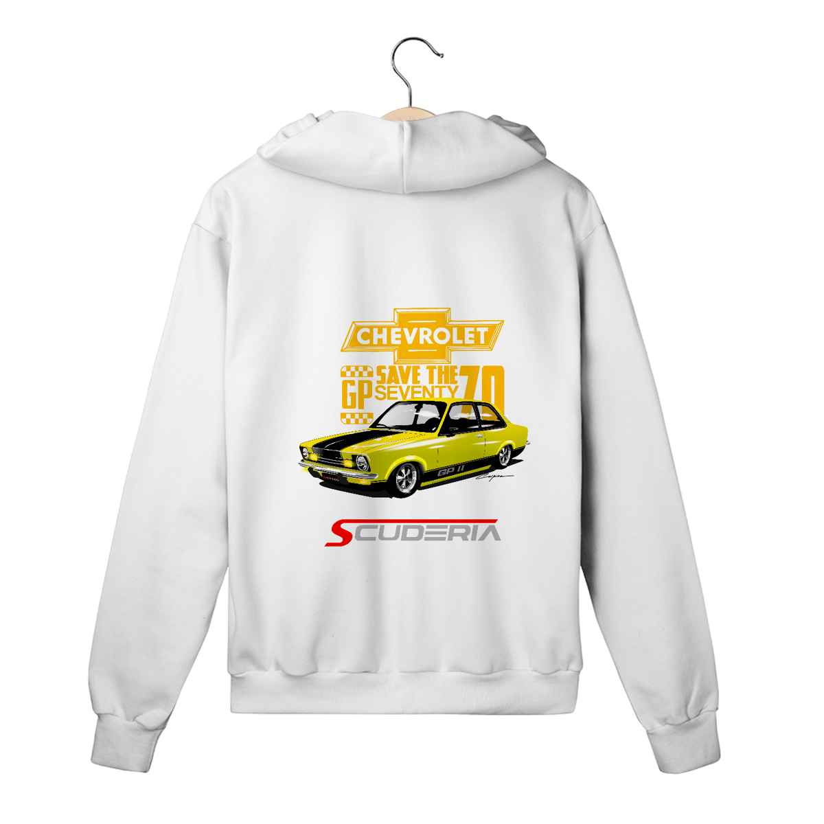 Nome do produto: Moleton com Zíper Coleção Anos 70 Chevette GPII Amarelo Scuderia