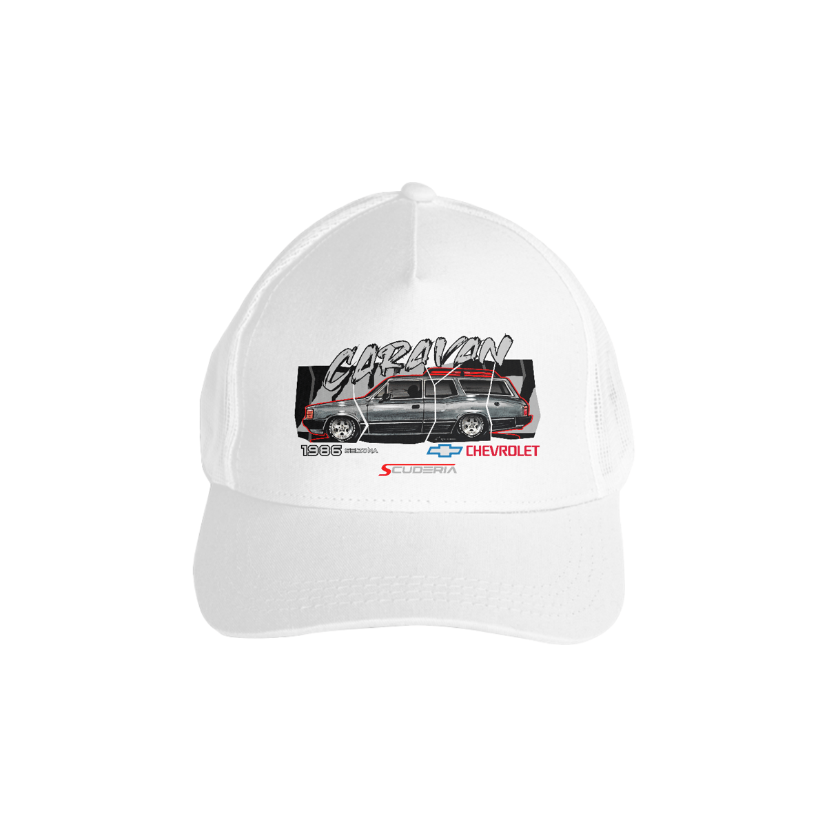 Nome do produto: Boné Americano com Tela Coleção Anos 80 Caravan 86 Scuderia