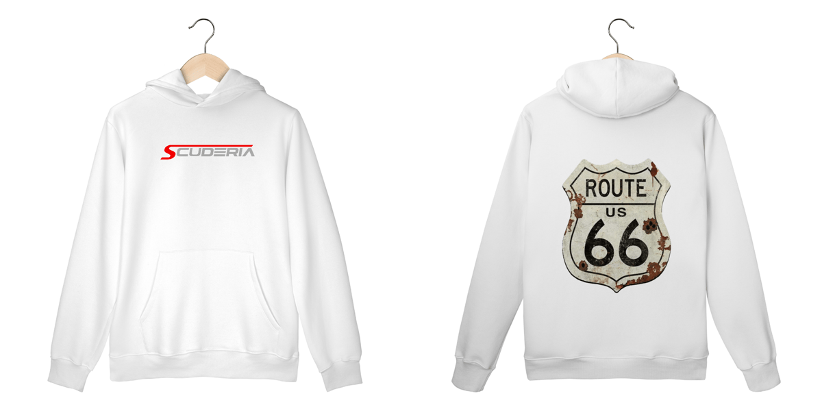 Nome do produto: Moleton Canguru Placa Vintage Route 66 Scuderia