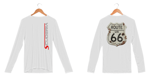 Nome do produto Manga Longa UV Placa Vintage Route 66 Scuderia