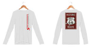 Nome do produto Manga Longa UV Placa Vintage Historic Route 66 Scuderia
