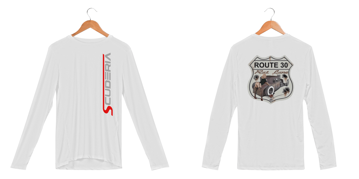 Nome do produto: Manga Longa UV Placa Vintage Route 30 Scuderia