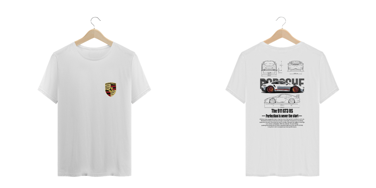 Nome do produto: T-Shirt Plus Size Porsche 911 GT3 RS