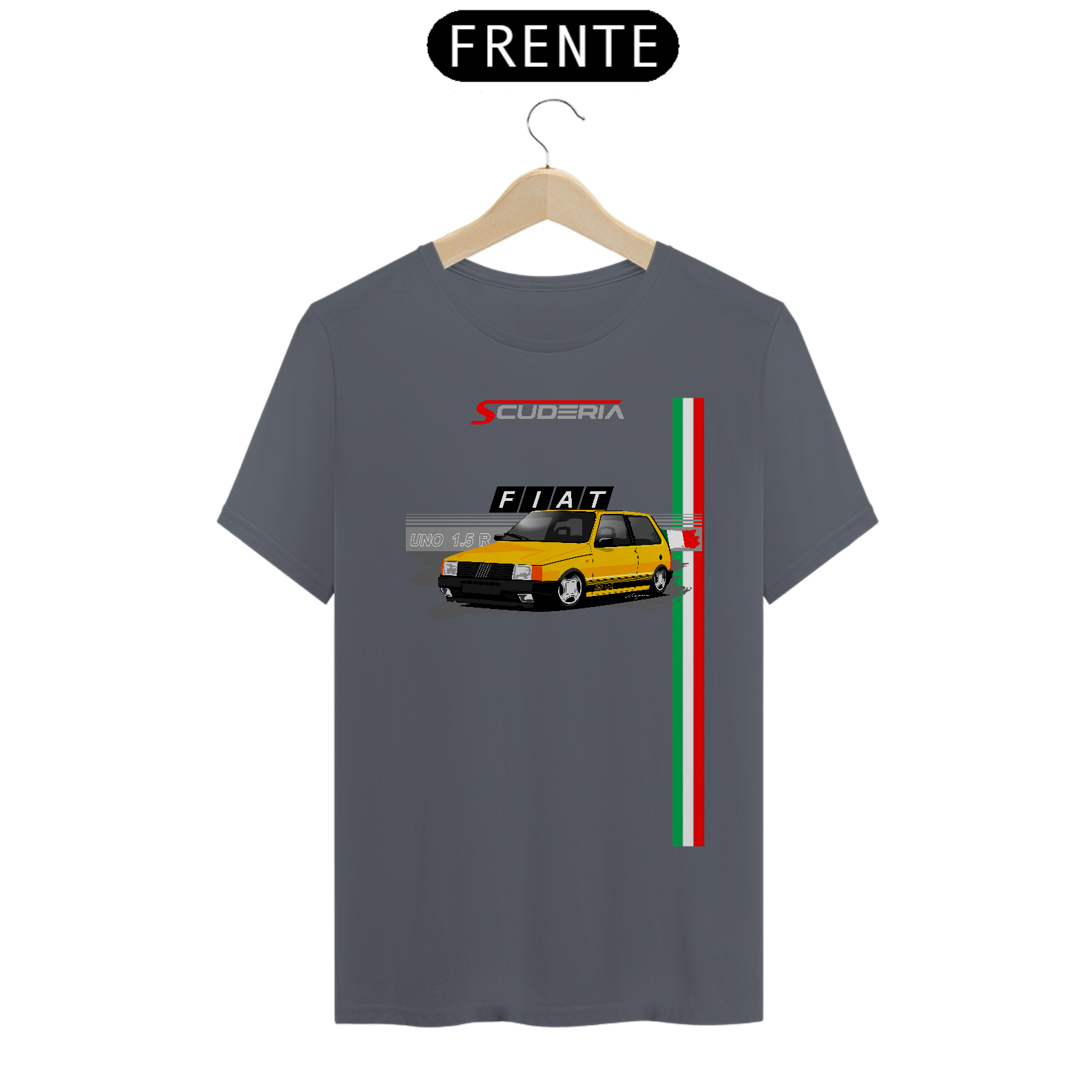 T-Shirt Classic Coleção Anos 80 Fiat Uno 1.5R Scuderia