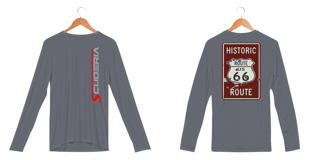 Nome do produto Manga Longa UV Placa Vintage Historic Route 66 Scuderia