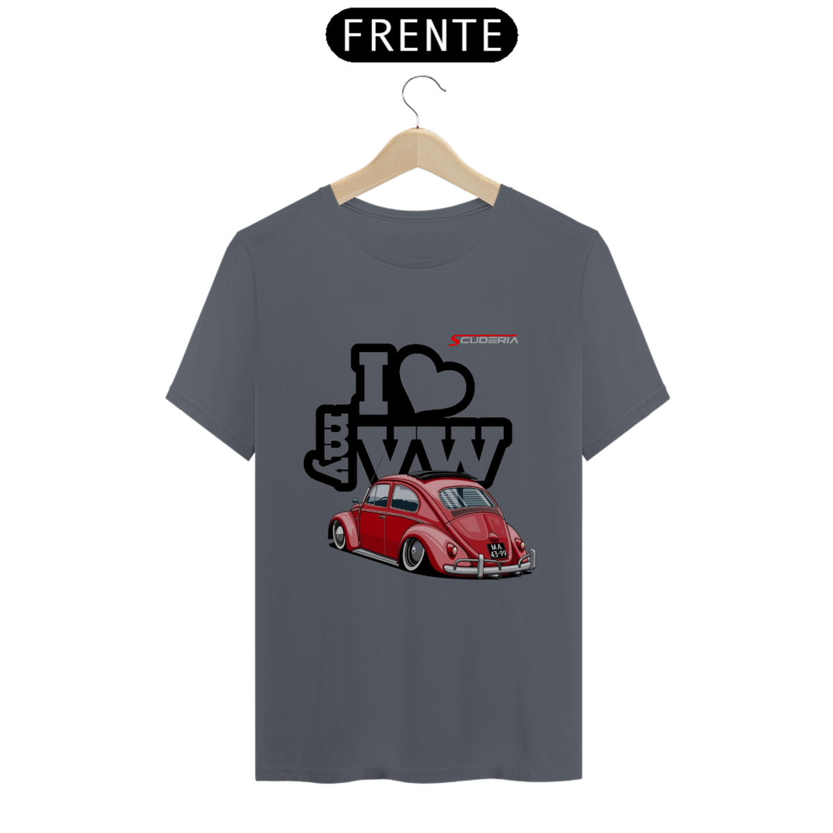 Nome do produto: T-Shirt Pima I Love My VW Fusca Vermelho Scuderia