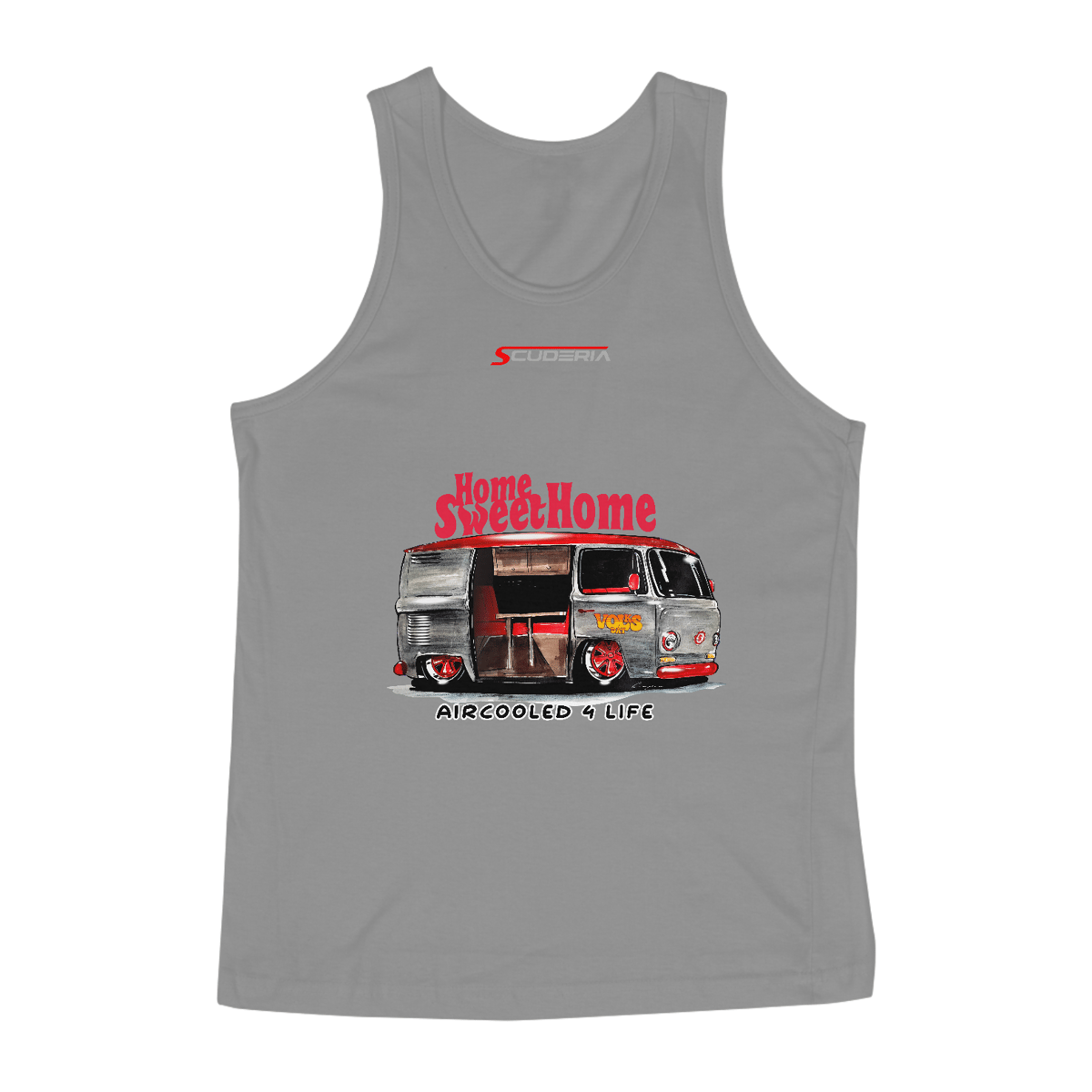 Nome do produto: Regata Masculina Quality Coleção Volks Day Kombi Home Sweet Home Scuderia
