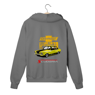 Nome do produto Moleton com Zíper Coleção Anos 70 Chevette GPII Amarelo Scuderia