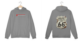 Nome do produto Moleton Canguru Placa Vintage Route 66 Scuderia
