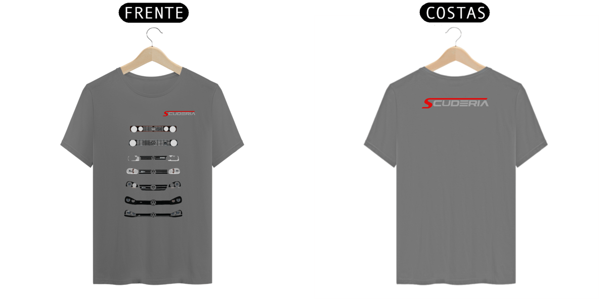 Nome do produto: T-Shirt Estonada Linha do Tempo Frente Golf GTI Scuderia
