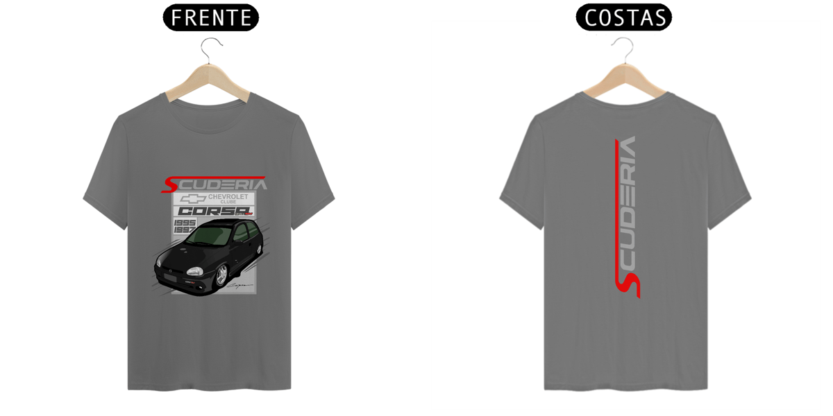 Nome do produto: T-Shirt Estonada Coleção Anos 90 Corsa GSI Preto Scuderia