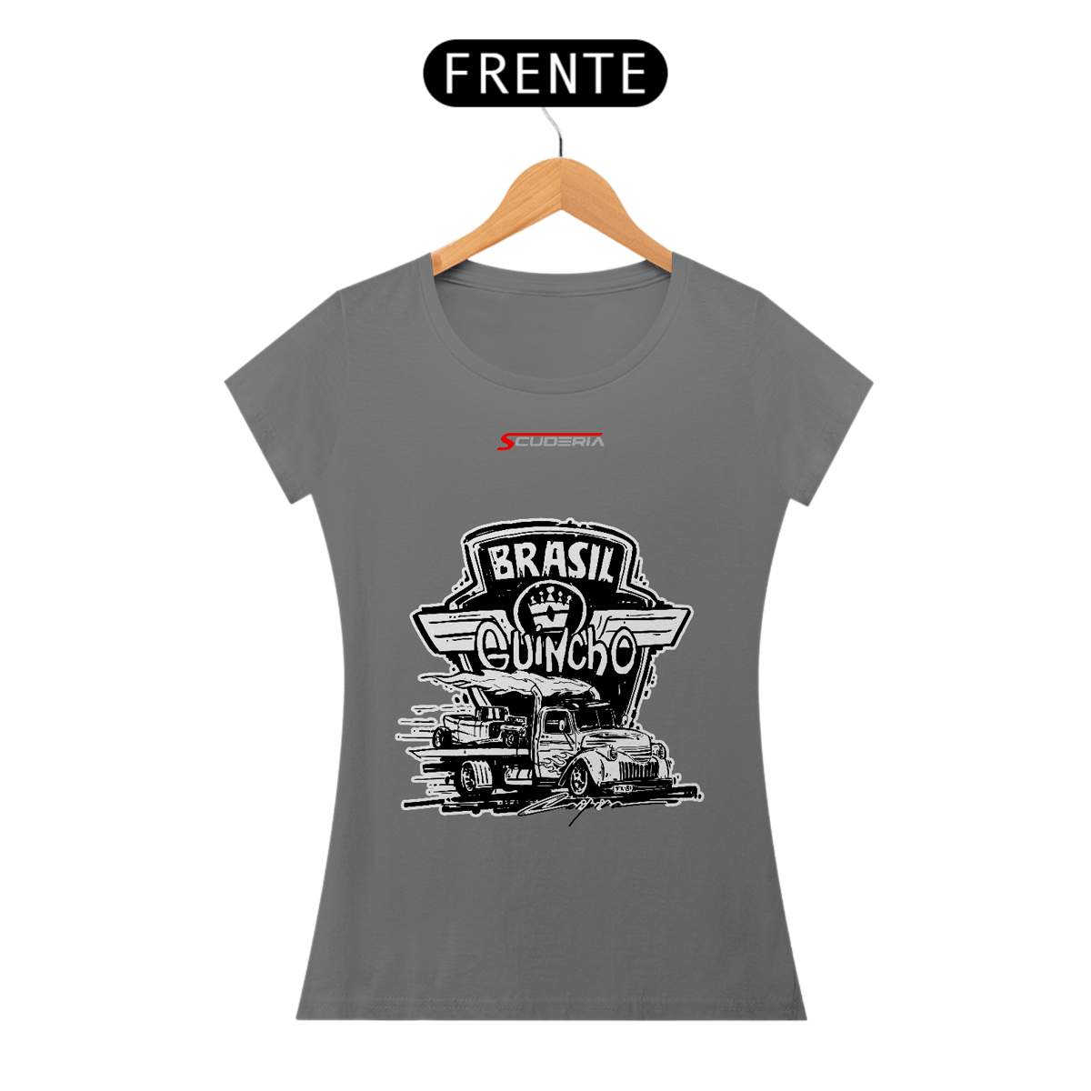 Nome do produto: Baby Long Estonada Brasil Guincho Hot Rod (Preto e Branco) Scuderia