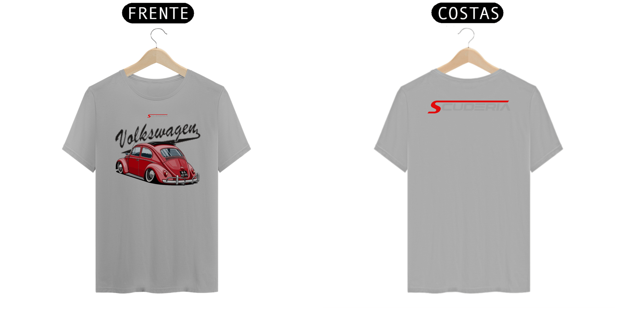 T-Shirt Classic Volkswagen Fusca Vermelho Scuderia