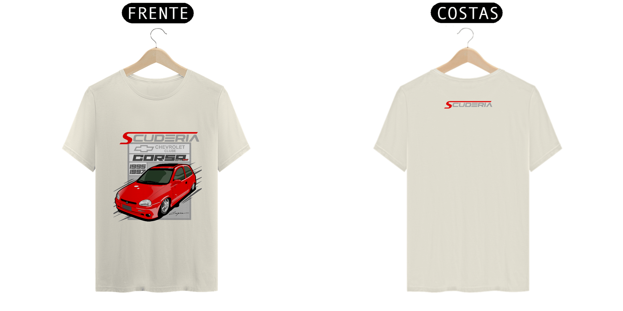 T-Shirt Pima Coleção Anos 90 Corsa GSI Vermelho Scuderia