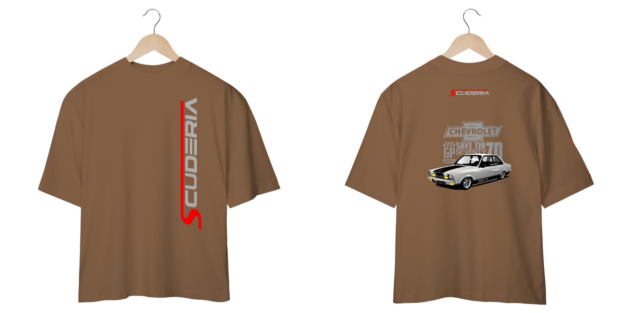 Camiseta Oversized Coleção Anos 70 Chevette GPII Cinza Scuderia