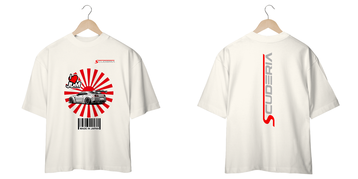 Nome do produto: Camiseta Oversized GTR I Love JDM Scuderia