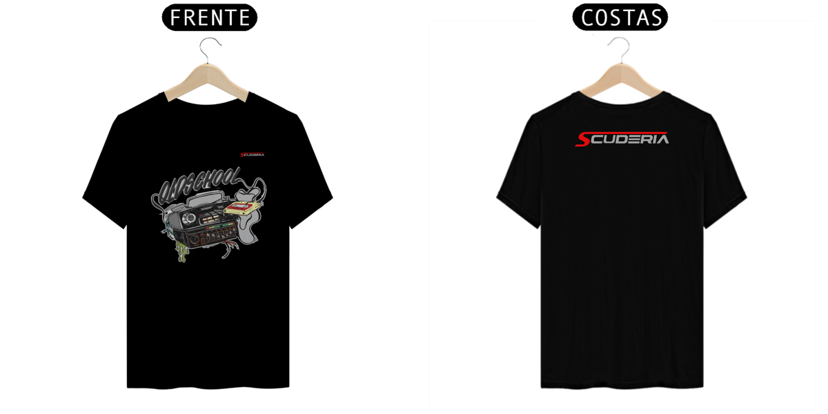 Nome do produto: T-Shirt Pima Conjunto Old School (Toca Fitas TKR + Tojo) Scuderia