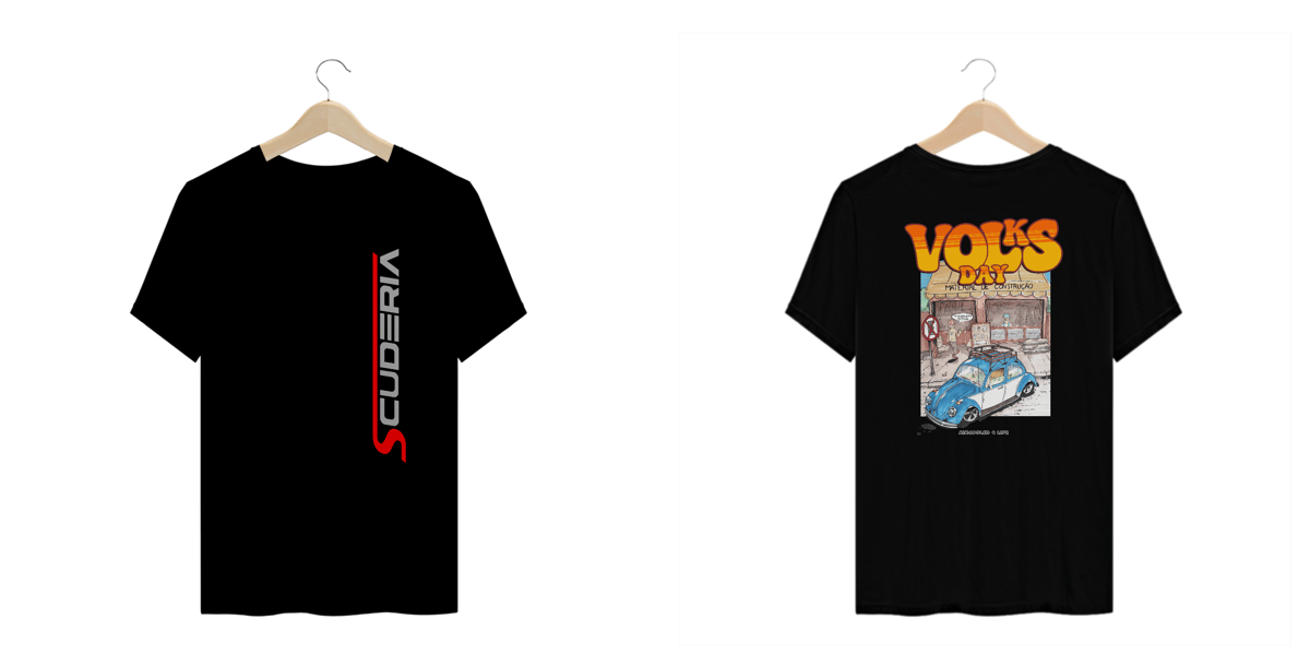 Nome do produto: T-Shirt Plus Size Coleção Volks Day Fusca Azul Proibido Estacionar Scuderia