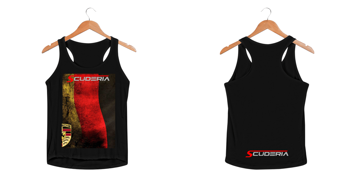 Nome do produto: Regata Feminina Sport Dry UV Logo Porsche Germand Scuderia