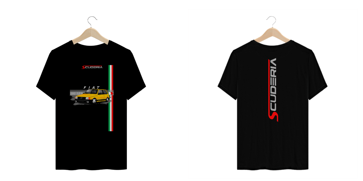 Nome do produto: T-Shirt Plus Size Coleção Anos 80 Fiat Uno 1.5R Scuderia
