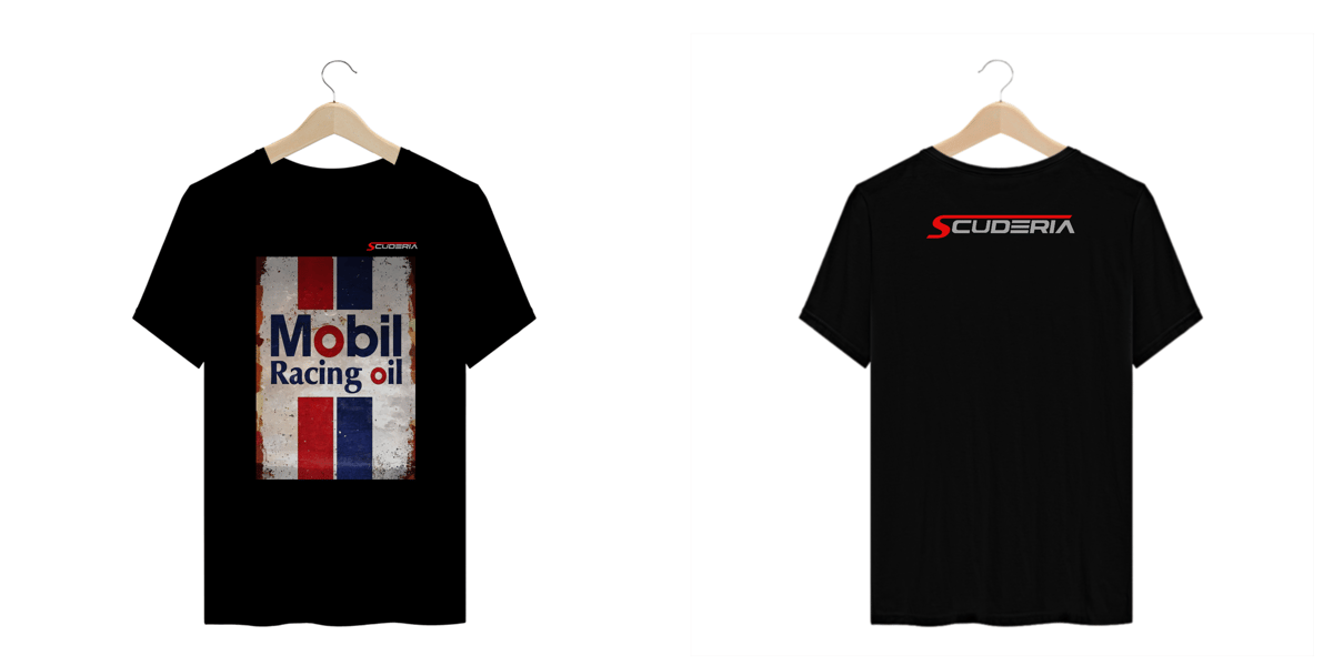 Nome do produto: T-Shirt Plus Size Mobil Racing Oil Scuderia