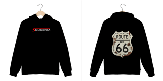 Nome do produto Moleton Canguru Placa Vintage Route 66 Scuderia