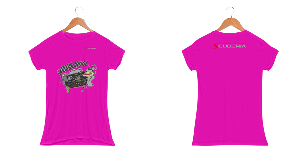 Nome do produto: Baby Long Feminina Sport Dry UV Conjunto Old School (Toca Fitas TKR + Tojo) Scuderia