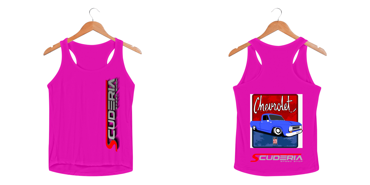 Nome do produto: Regata Feminina Sport Dry UV Coleção Anos 70 C10 Azul Scuderia