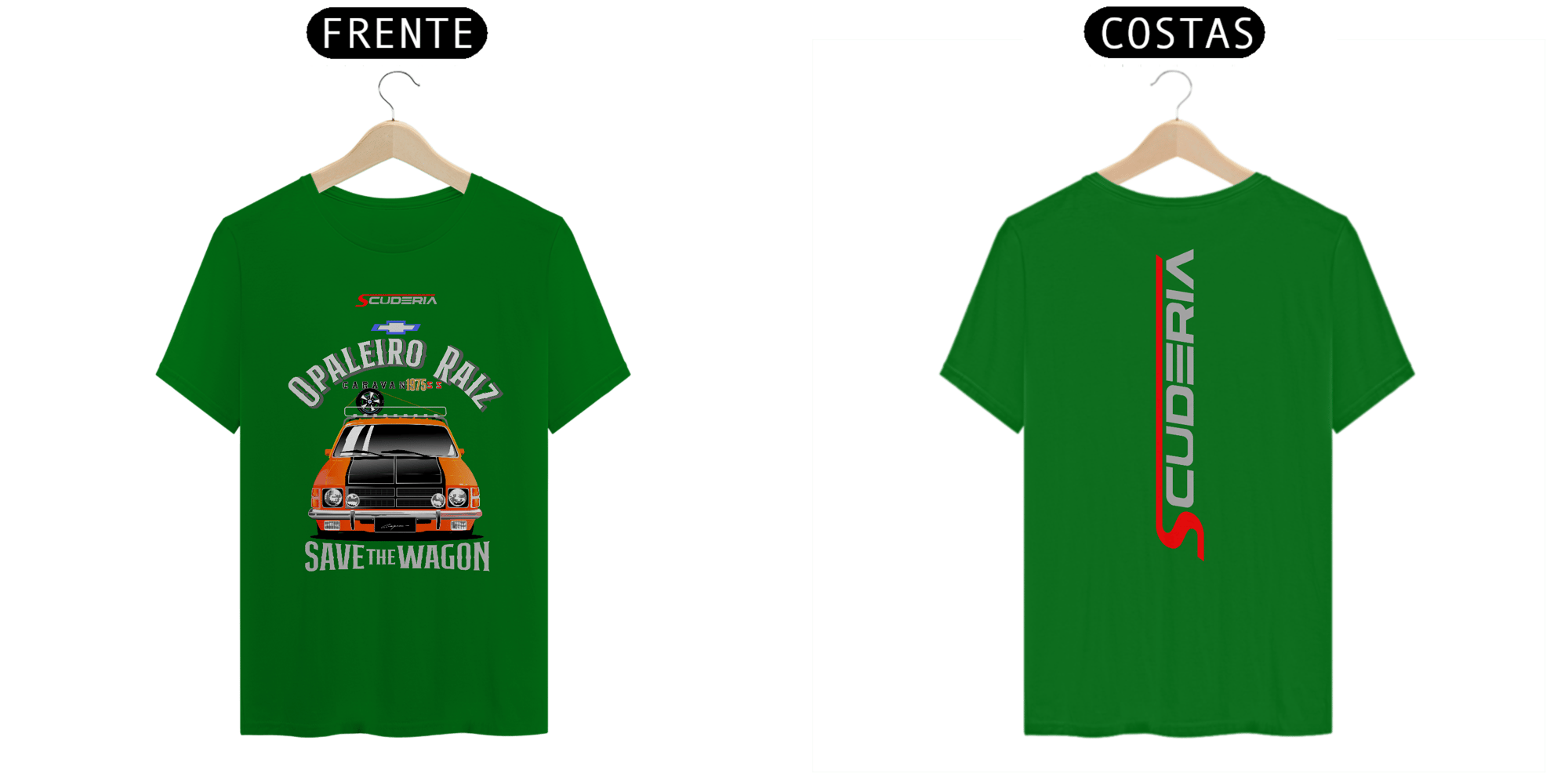 T-Shirt Classic Coleção Anos 70 Caravan SS 78 Laranja Scuderia