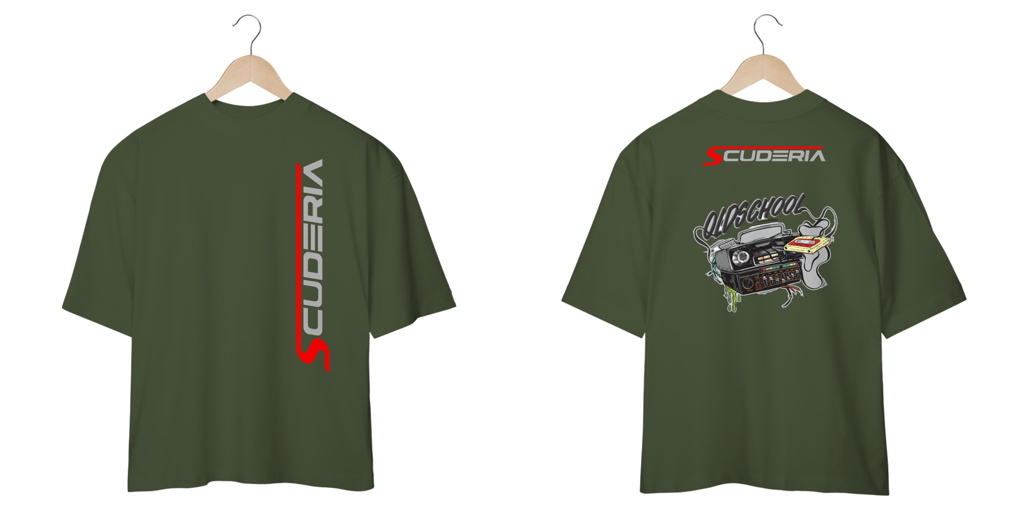 Camiseta Oversized Conjunto Old School (Toca Fitas TKR + Tojo) Scuderia