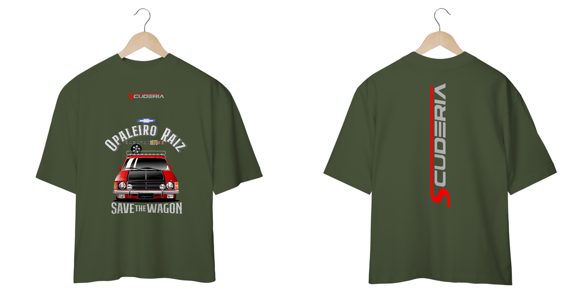 Camiseta Oversized Coleção Anos 70 Caravan SS 78 Vermelha Scuderia