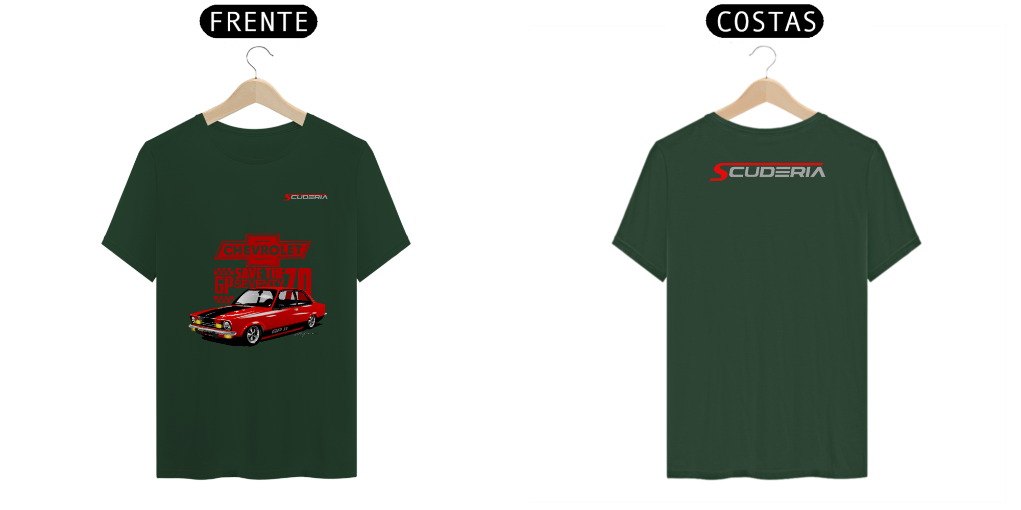 T-Shirt Pima Coleção Anos 70 Chevette GPII Vermelho Scuderia