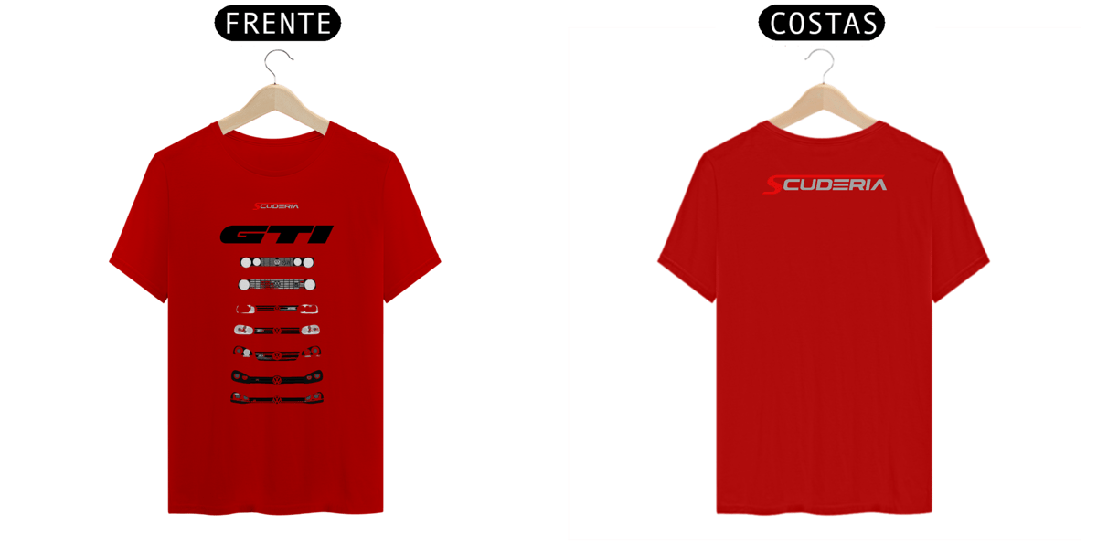 Nome do produto: T-Shirt Classic Linha do Tempo Frente Golf GTI Scuderia