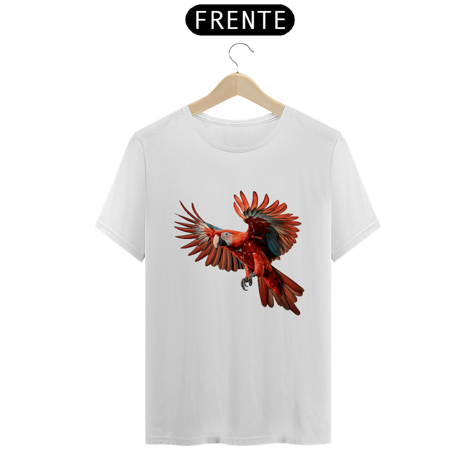 Camiseta Arara Vermelha Voando | Coleção Animal de Poder