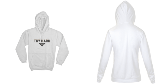Moletom canguro TRYHARD BRANCO/CINZA