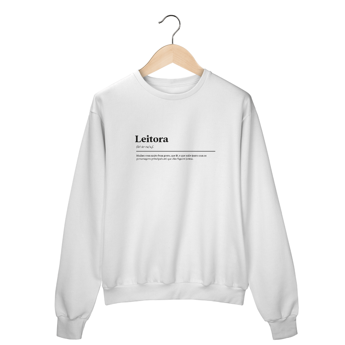 Nome do produto: Dicionário Leitora Sáfica moletom blusão branco / cinza mescla