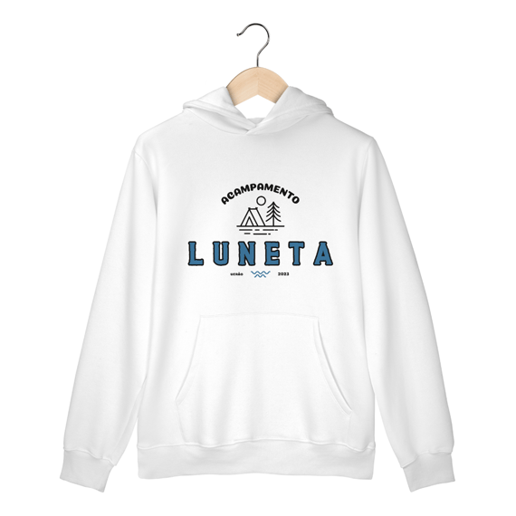 Acampamento Luneta: Só Por Um Verão moletom canguru branco
