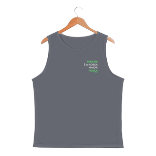 Nome do produto [Dry fit UV] Resistir é a nossa maior força (CAMISA REGATA RETA)