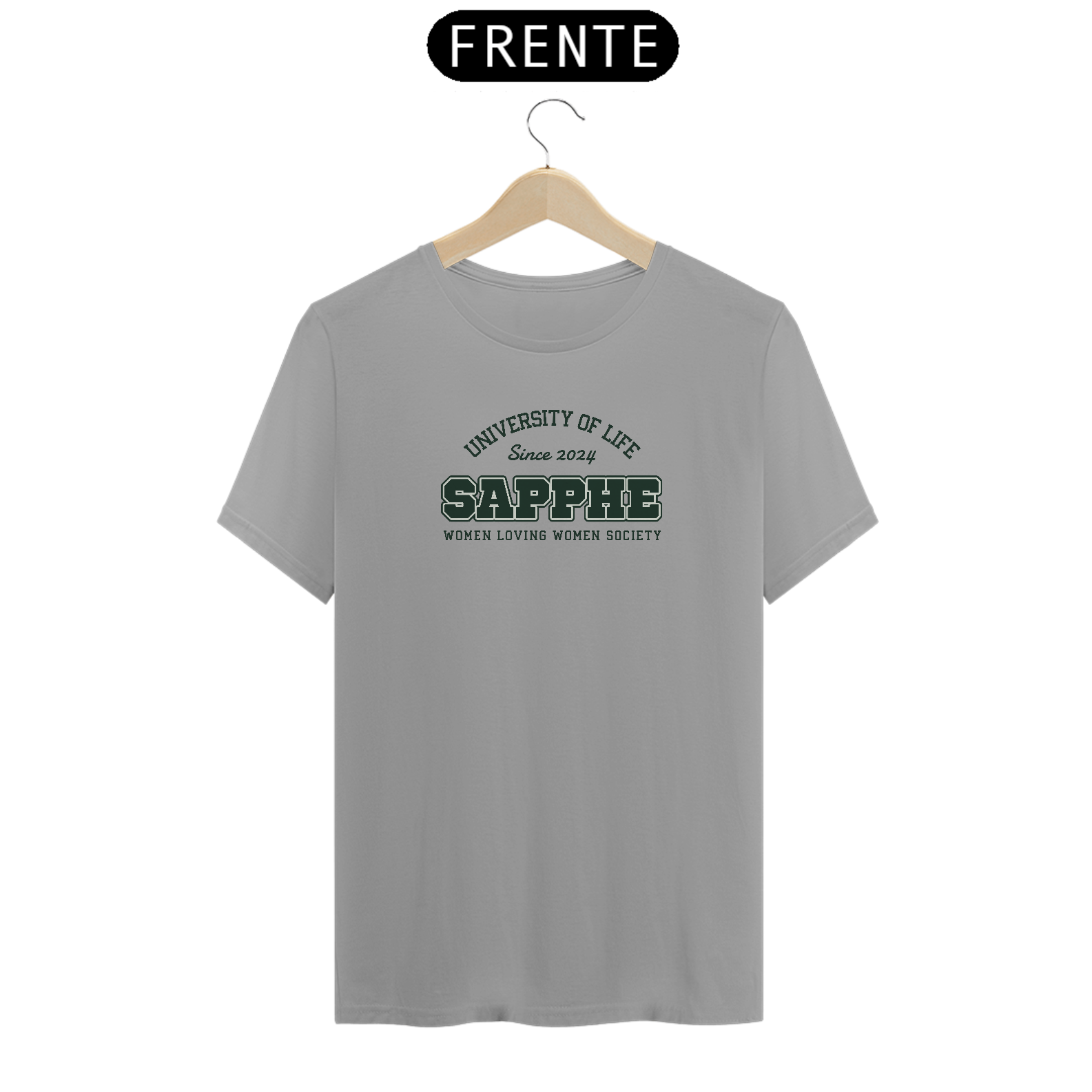 Sapphe University I camiseta reta cinza mescla / laranja