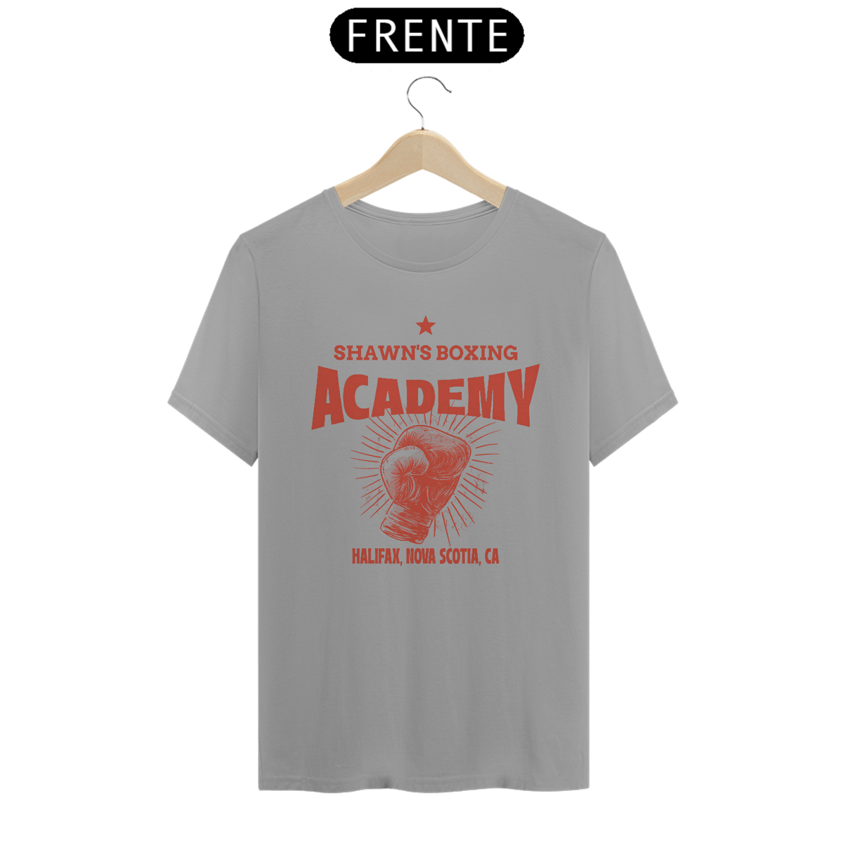 Nome do produto: Shawn’s Boxing Academy camisa reta branca / cinza mescla