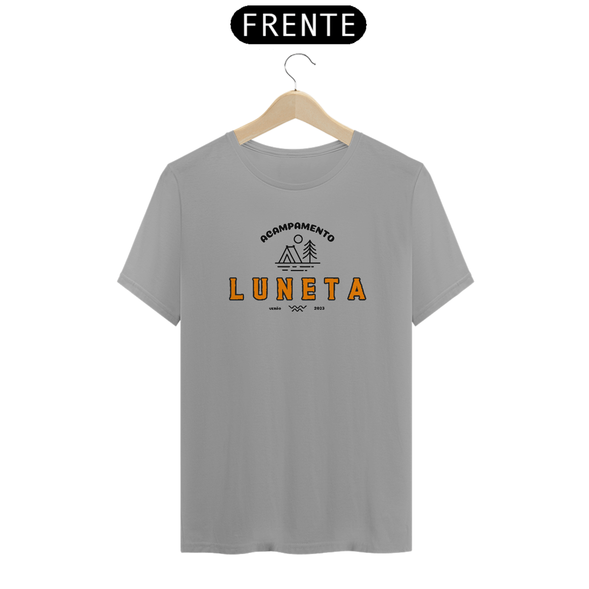 Nome do produto: Acampamento Luneta: Só Por Um Verão camiseta reta cinza mescla