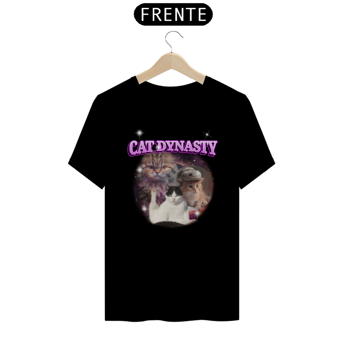 Nome do produto: Cat dynasty camiseta reta preta