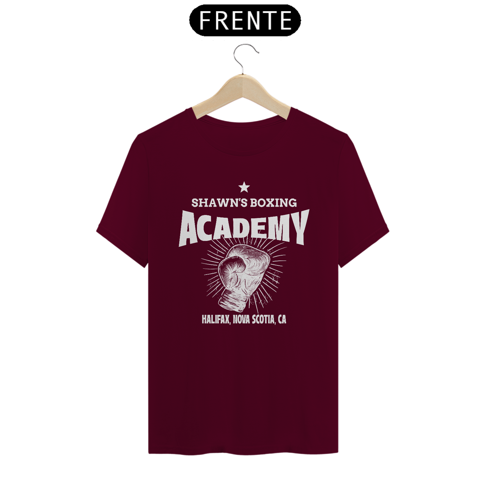 Shawn’s Boxing Academy camisa reta vinho