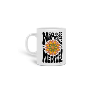 Nome do produto Caneca Meditação Floral Retrô | Porcelana Artesanal | Yogaverso